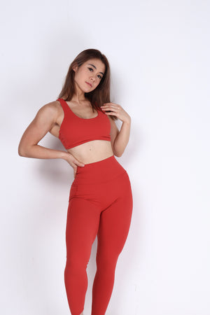 Pocket Legging - Terracotta Red