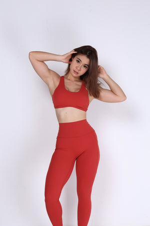 Pocket Legging - Terracotta Red