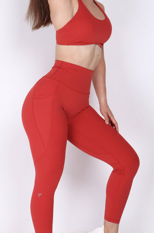 Pocket Legging - Terracotta Red