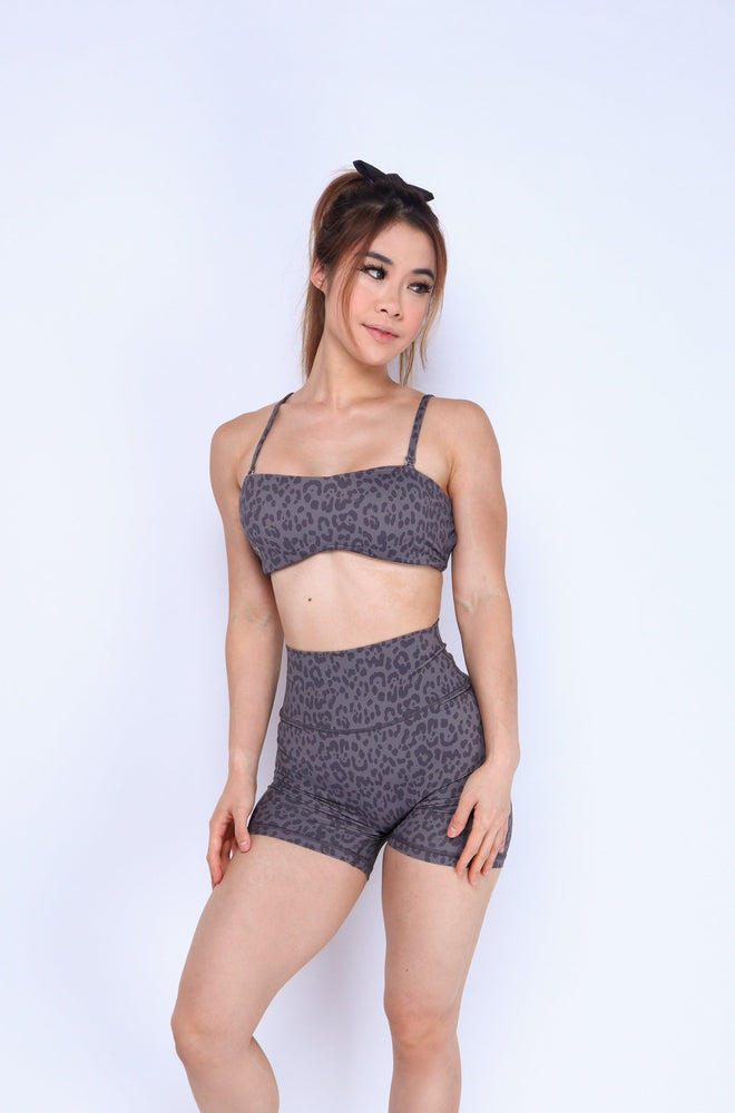 Scrunch Short - Dusky Grey Leopard